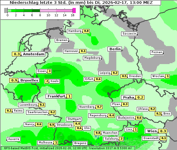 Niederschlag, 17. 2. 2026