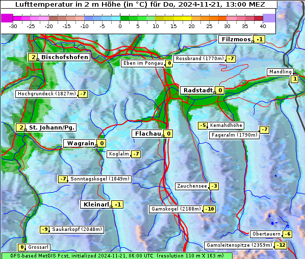 Temperatur, 21. 11. 2024