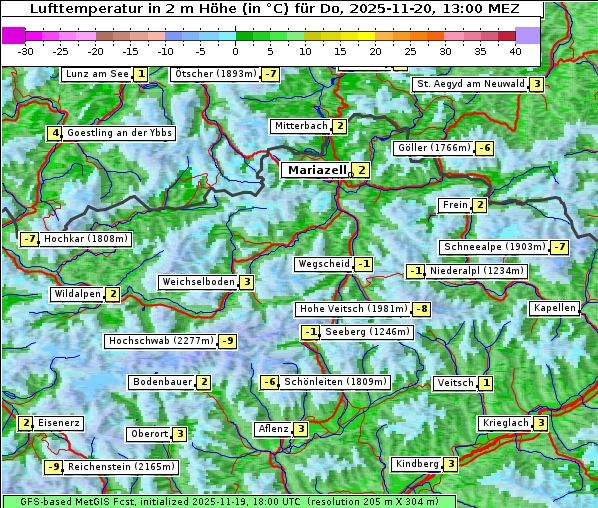 Temperatur, 20. 11. 2025