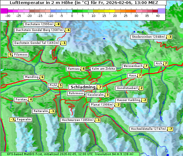 Temperatur, 6. 2. 2026