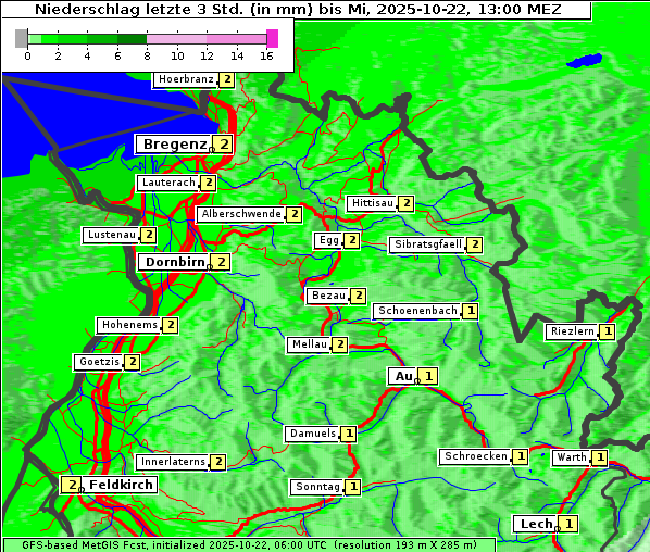 Niederschlag, 22. 10. 2025