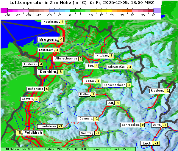 Temperatur, 5. 12. 2025
