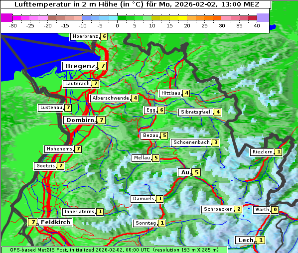 Temperatur, 2. 2. 2026