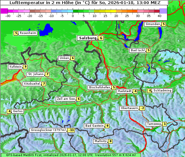 Temperatur, 18. 1. 2026