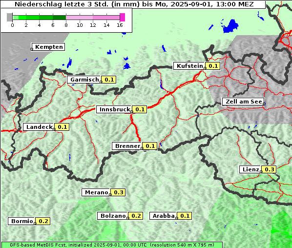 Niederschlag, 1. 9. 2025