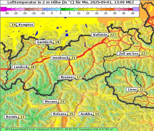 Temperatur, 1. 9. 2025