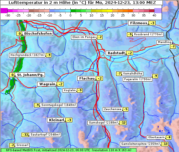 Temperatur, 23. 12. 2024