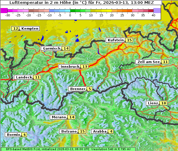 Temperatur, 13. 3. 2026