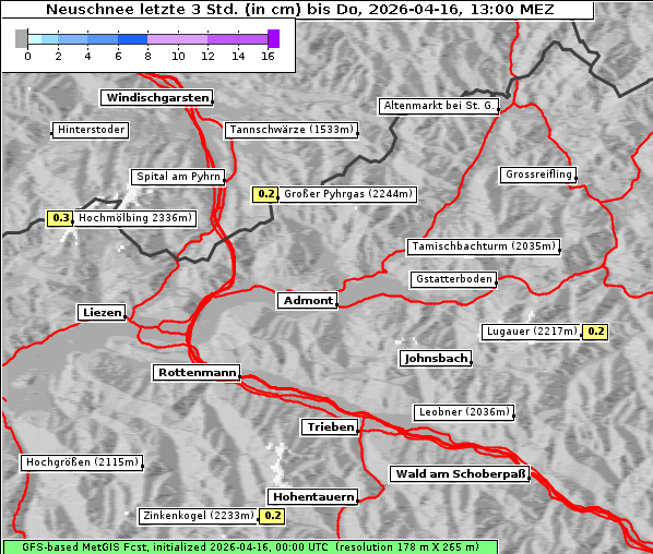 Neuschnee, 16. 4. 2026