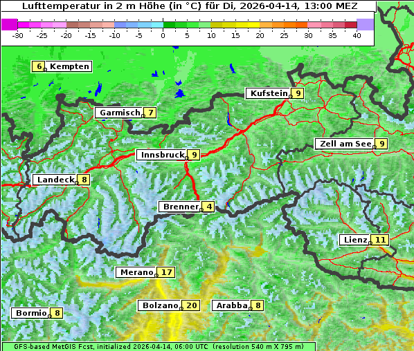 Temperatur, 14. 4. 2026