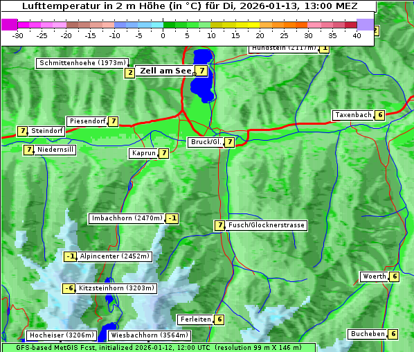 Temperatur, 13. 1. 2026