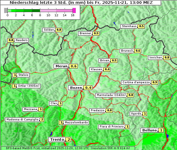 Niederschlag, 21. 11. 2025