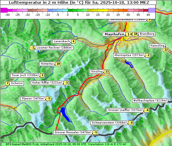 Temperatur, 18. 10. 2025