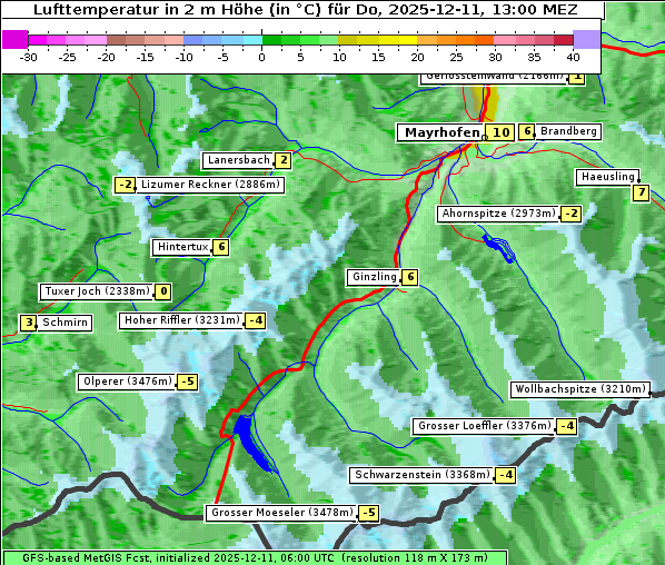 Temperatur, 11. 12. 2025