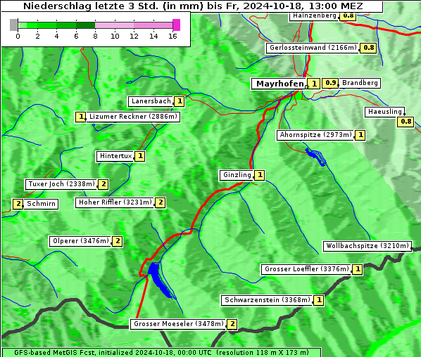 Niederschlag, 18. 10. 2024