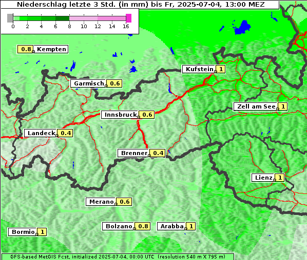 Niederschlag, 4. 7. 2025