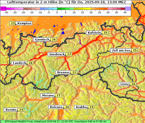 Temperatur, 18. 9. 2025