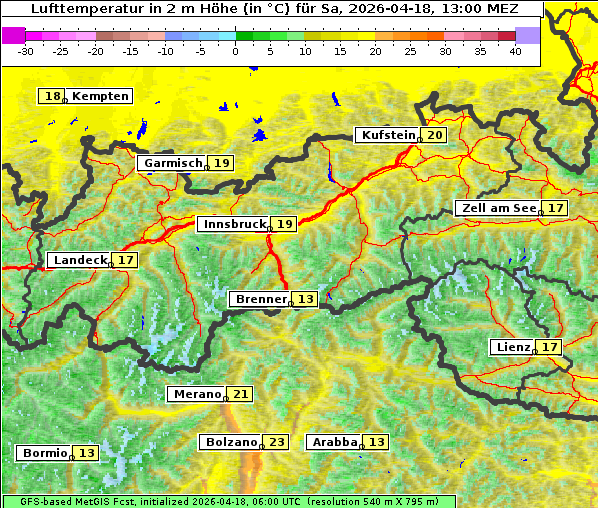 Temperatur, 18. 4. 2026