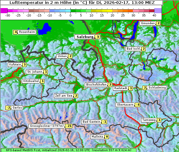 Temperatur, 17. 2. 2026
