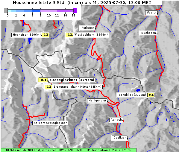 Neuschnee, 30. 7. 2025