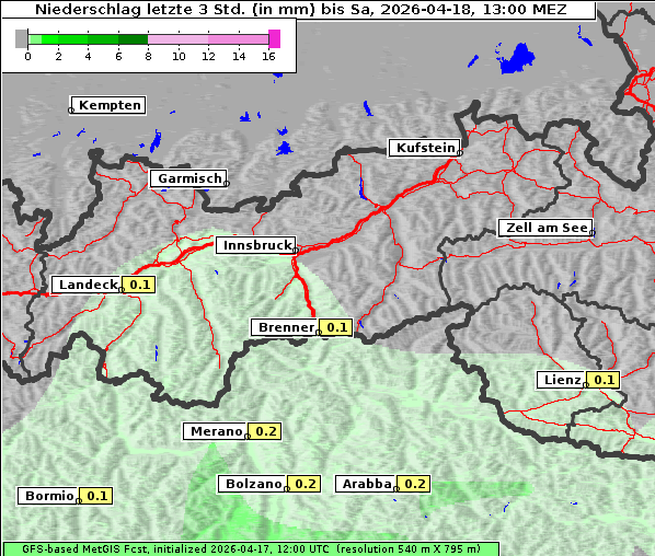 Niederschlag, 18. 4. 2026