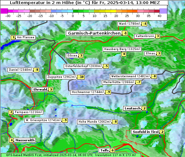 Temperatur, 14. 3. 2025