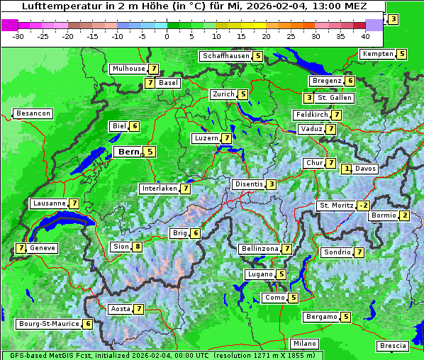 Temperatur, 4. 2. 2026