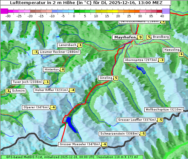 Temperatur, 16. 12. 2025