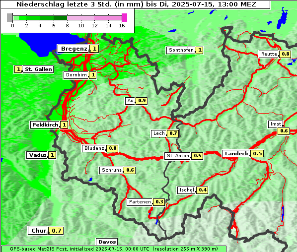 Niederschlag, 15. 7. 2025