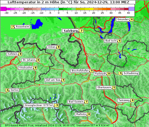 Temperatur, 29. 12. 2024