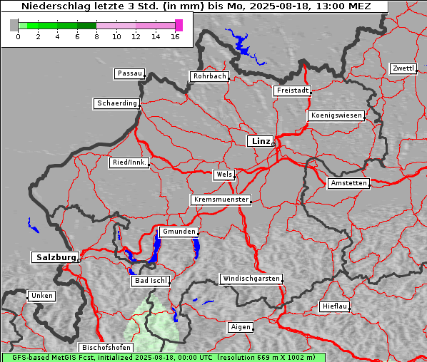 Niederschlag, 18. 8. 2025