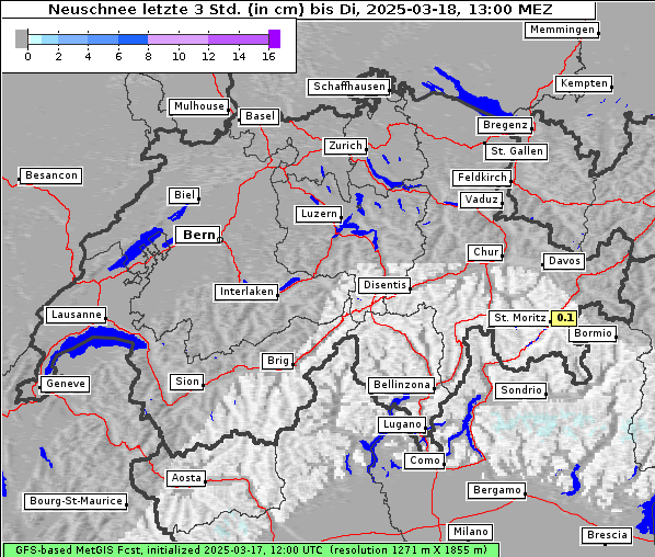 Neuschnee, 18. 3. 2025