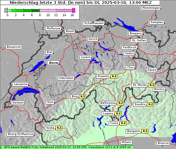 Niederschlag, 18. 3. 2025