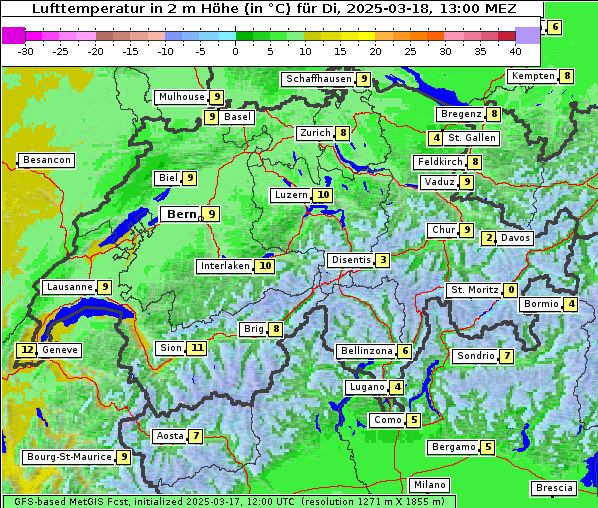 Temperatur, 18. 3. 2025