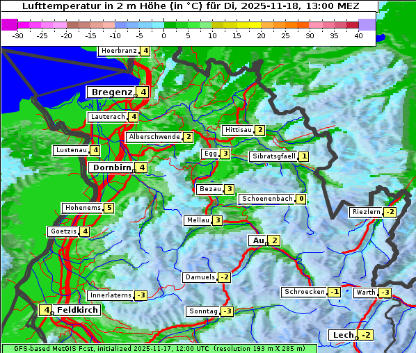 Temperatur, 18. 11. 2025