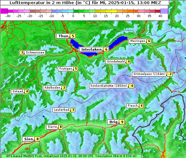 Temperatur, 15. 1. 2025