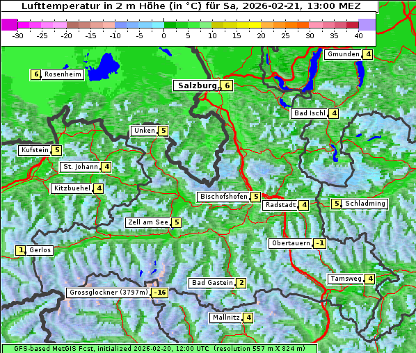 Temperatur, 21. 2. 2026