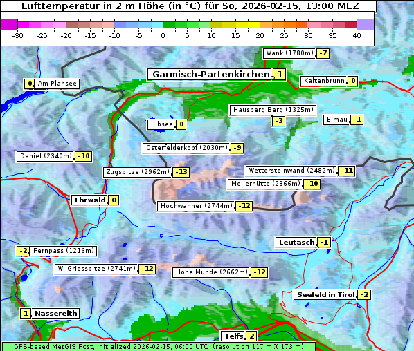 Temperatur, 15. 2. 2026