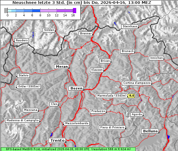 Neuschnee, 16. 4. 2026
