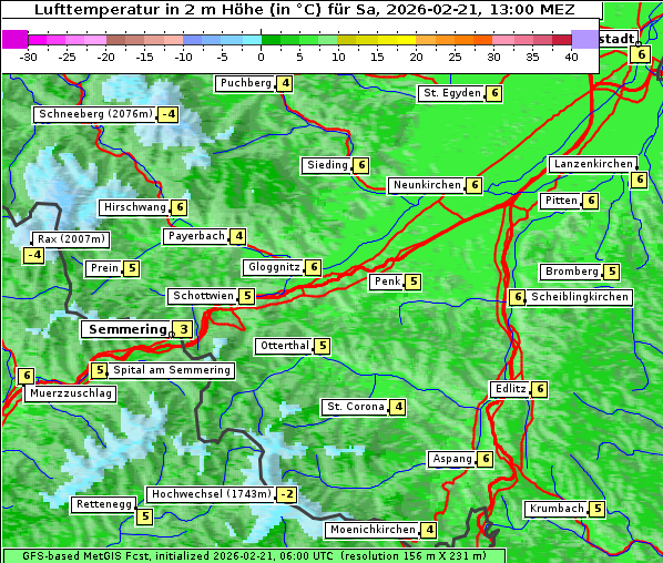Temperatur, 21. 2. 2026
