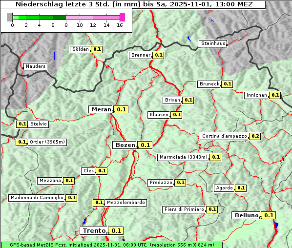 Niederschlag, 1. 11. 2025