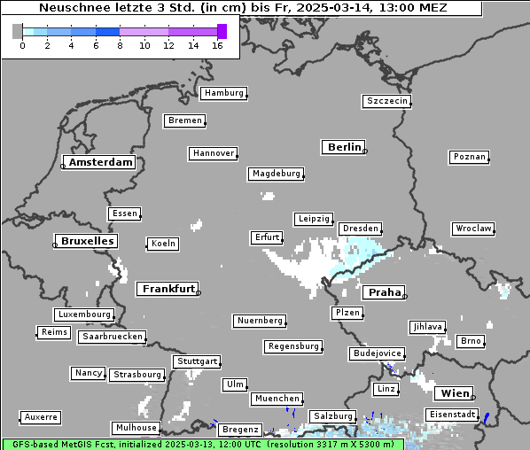 Neuschnee, 14. 3. 2025