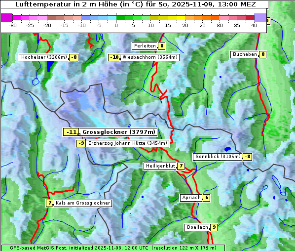 Temperatur, 9. 11. 2025