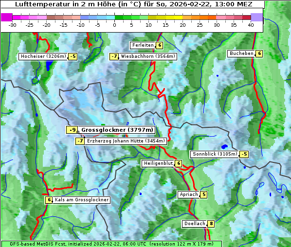 Temperatur, 22. 2. 2026