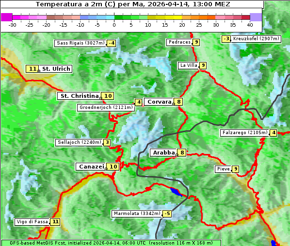 Temperatur, 14. 4. 2026
