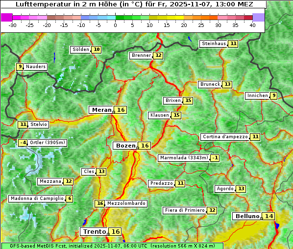 Temperatur, 7. 11. 2025