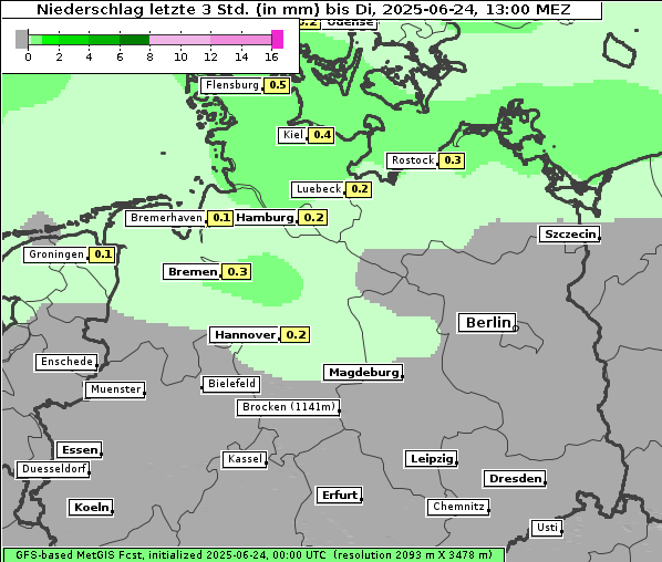 Niederschlag, 24. 6. 2025