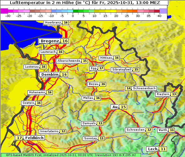 Temperatur, 31. 10. 2025