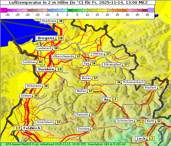 Temperatur, 14. 11. 2025
