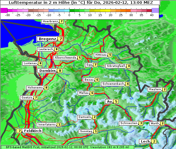 Temperatur, 12. 2. 2026
